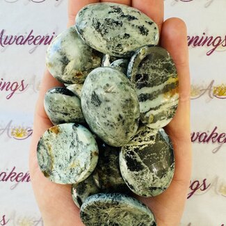 Blue Opal Worry (Thumb Fidget Relaxation Pocket) Stones - Medium Oval