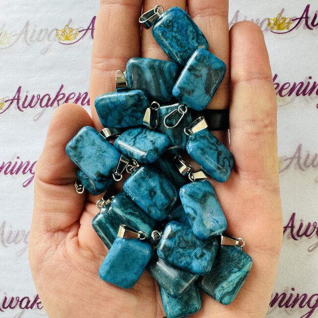Blue Apatite Pendants - Rectangle