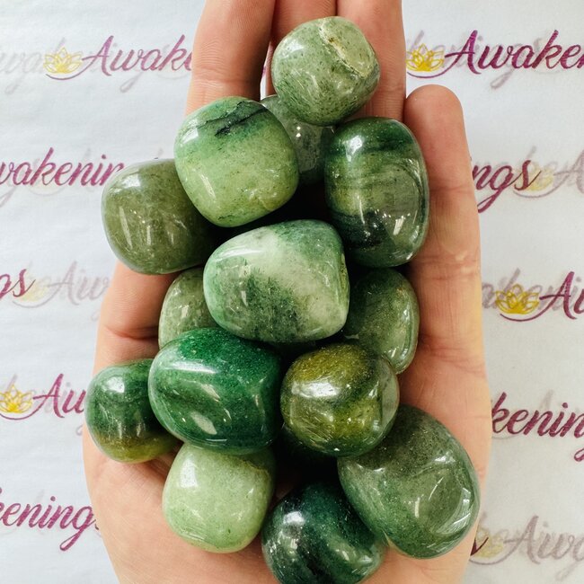 Green Strawberry (Guava) Quartz - Tumbled Smoooth