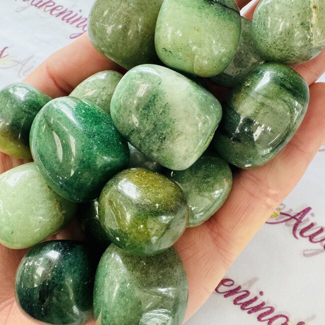 Green Strawberry (Guava) Quartz - Tumbled Smoooth