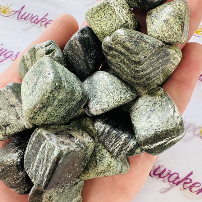 Green Zebra Calcite - Tumbled