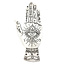 Incense Stick Burner Holder - White Hand with Eye and Symbols with Felt Backing - 7"
