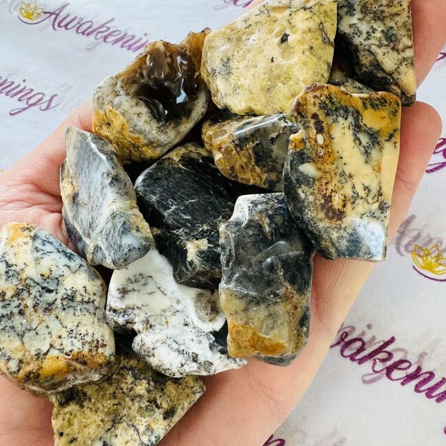 Dendritic Blue Opal Slice - Small Slab Flat