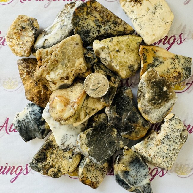 Dendritic Blue Opal Slice - Small Slab Flat