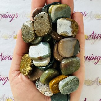 Ocean (Sea Sediment Marine) Jasper Flat Stones - Mini Slice Slab