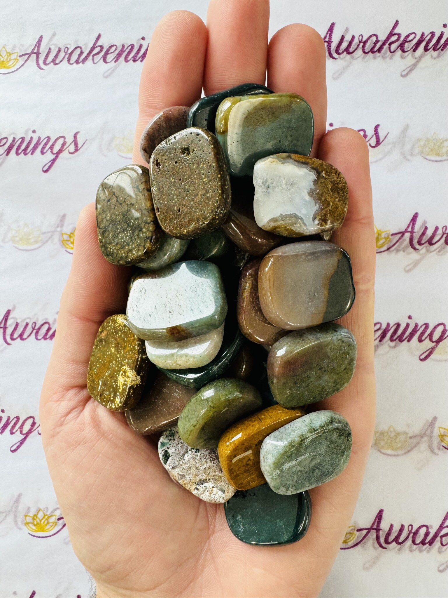 Ocean Jasper Flat Stone- Mini - Awakenings