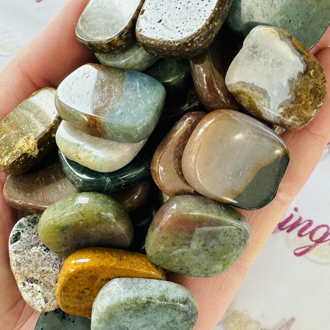 Ocean (Sea Sediment) Jasper Flat Stone - Mini Slice Slab