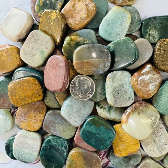 Ocean (Sea Sediment) Jasper Flat Stone - Mini Slice Slab