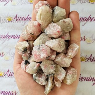 Rhodonite in Quartz-Rough Raw Natural