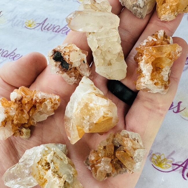 Tangerine Quartz Cluster - Small Rough Raw Natural