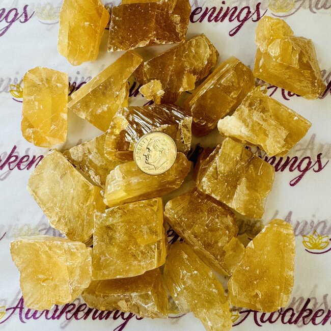 Honey Calcite Rough Raw Natural- Medium (1-1.5")