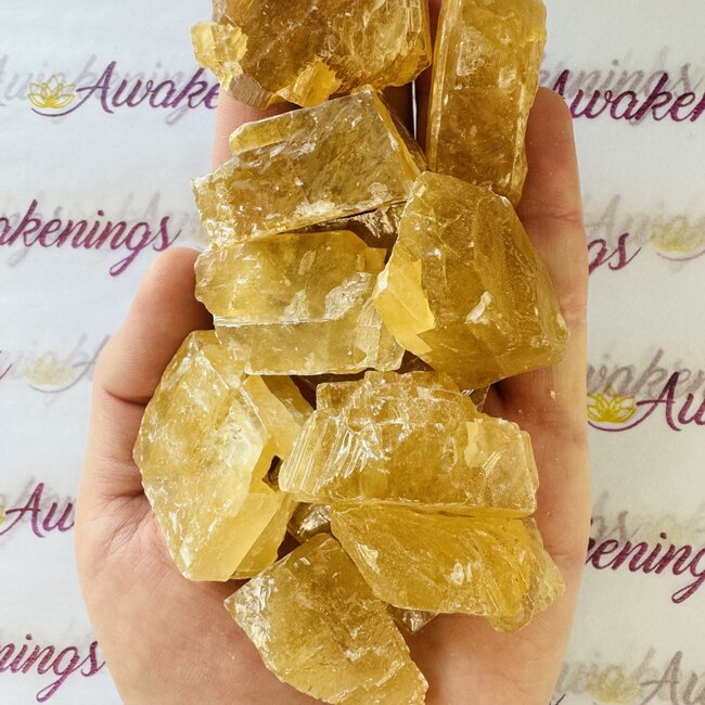 Honey Calcite Rough Raw Natural- Medium (1-1.5")
