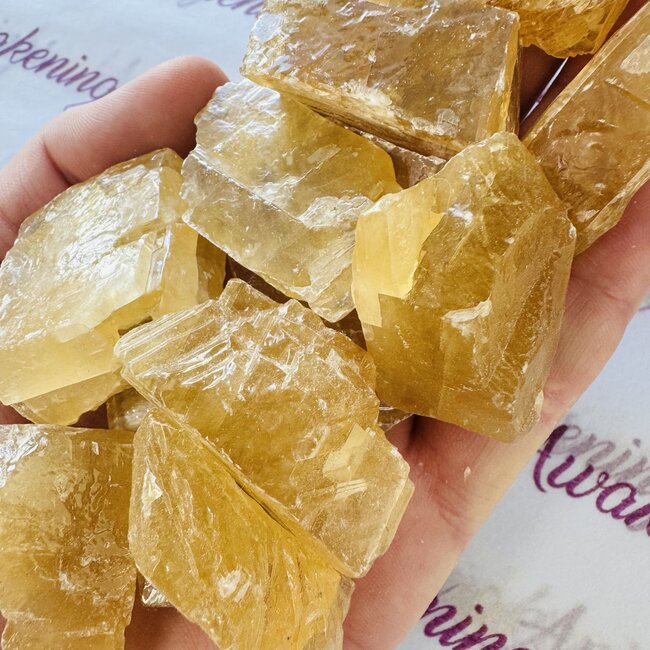 Honey Calcite Rough Raw Natural- Medium (1-1.5")