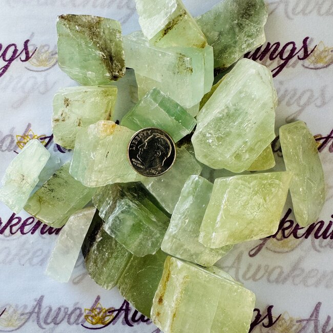 Green Calcite (Small)- Rough Raw Natural (1-1.5")