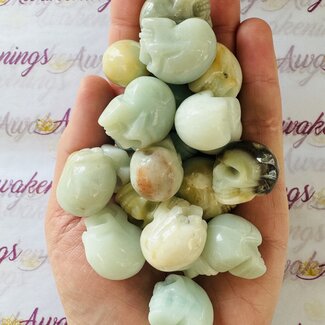 Caribbean Blue Calcite Skulls - Mini