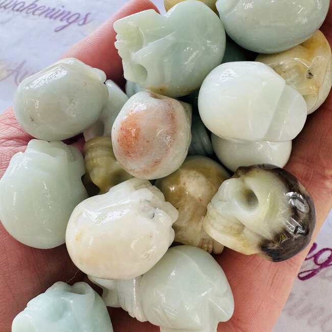 Caribbean Blue Calcite Skulls - Mini