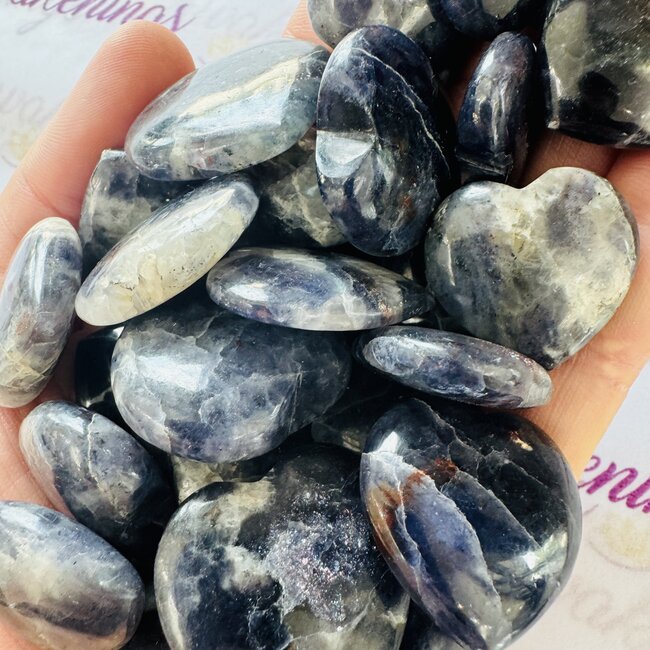 Iolite (Water Sapphire) Puffy Hearts - Small