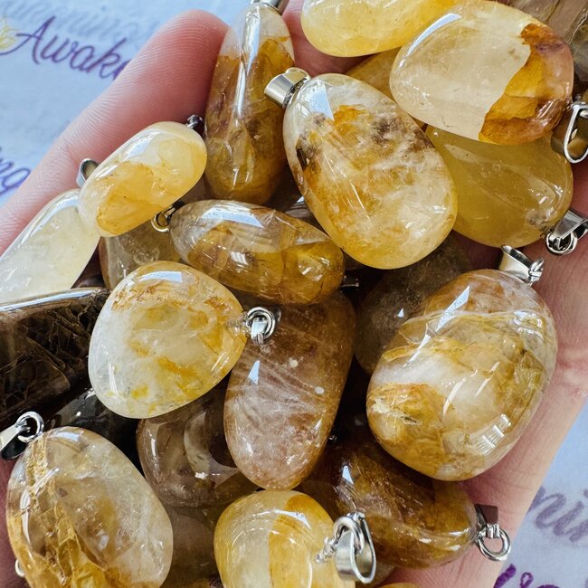 Golden Healer (Yellow Hematoid) Pendant - Tumbled
