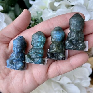 Labradorite Sitting Buddha - Mini 1" Carvings