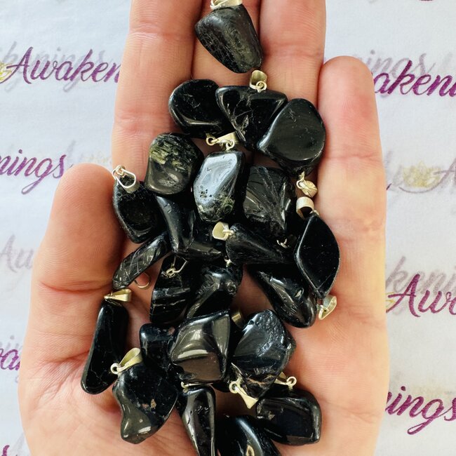 Black Tourmaline Pendants - Tumbled