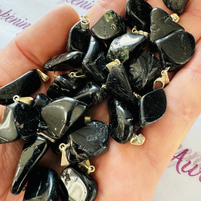 Black Tourmaline Pendants - Tumbled