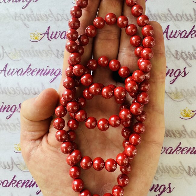Red Cinnabar Cinnabrite Bracelets - 8mm