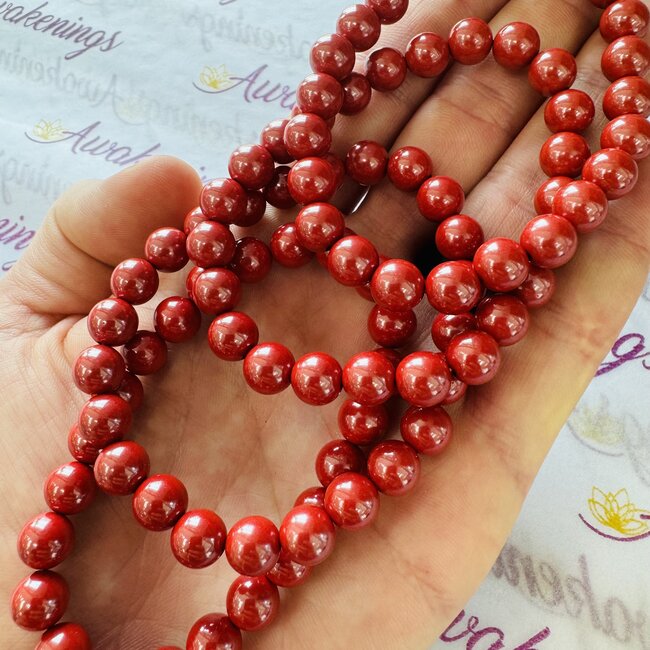 Red Cinnabar Cinnabrite Bracelets - 8mm