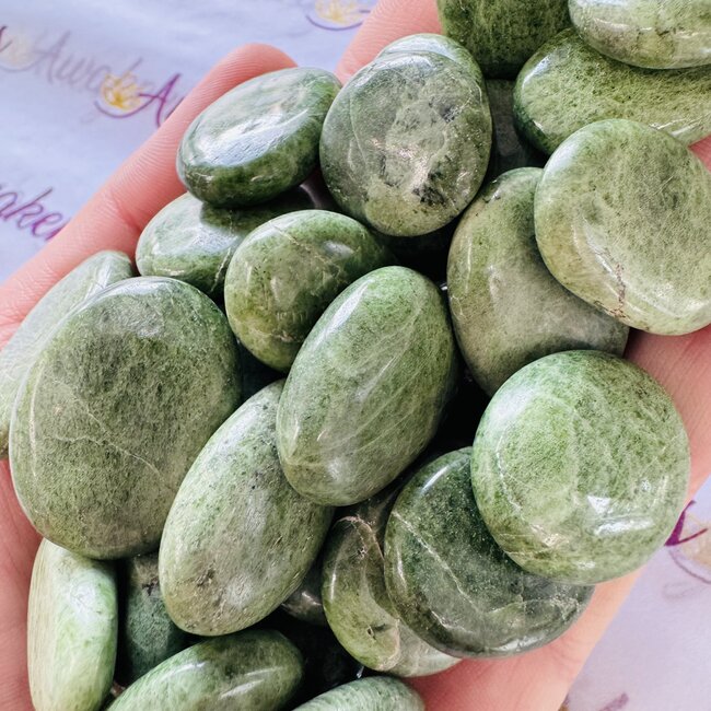 Chrome Diopside Round Flats - Tumbled