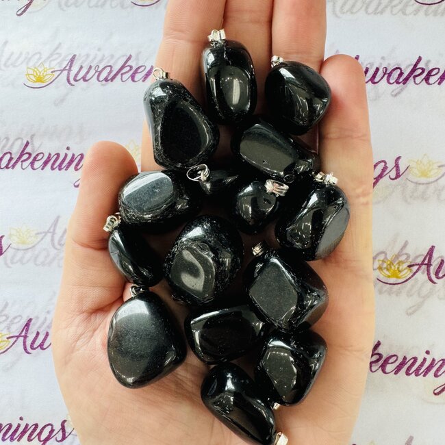 Black Obsidian Pendants - Tumbled .75-1"