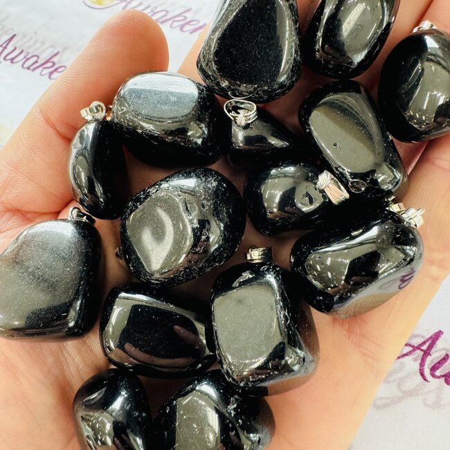 Black Obsidian Pendants - Tumbled .75-1"