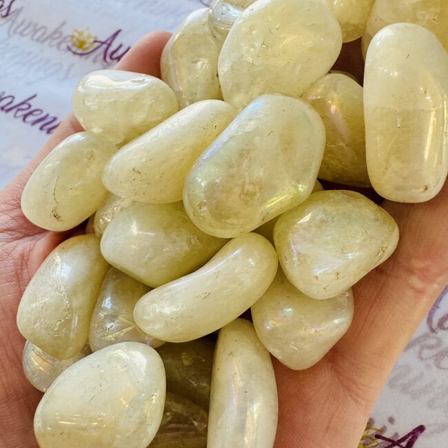 Pearled Aura Clear (Crystal) Quartz - Tumbled