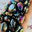 Black Obsidian Rainbow Aura - Tumbled Smooth