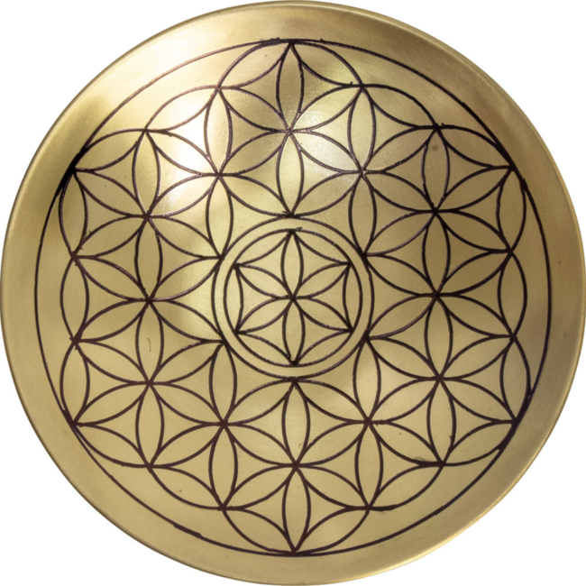 Flower of Life Brass Charging Plate - Engraved
