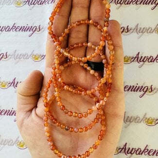 Red Fire Agate Bracelets - 4mm Mini