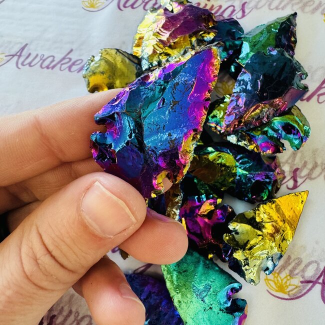 Arrowheads - Small Titanium Aura Rainbow 1"