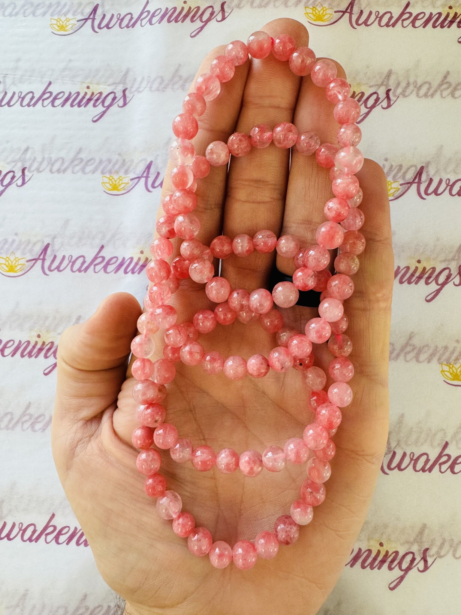 Cherry Blossom Rhodonite Bracelets - 7mm Sakura - Awakenings