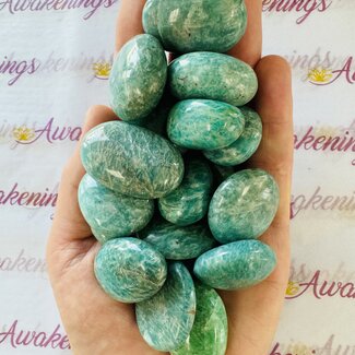 Russian Amazonite Palm Pillow Stones - Small