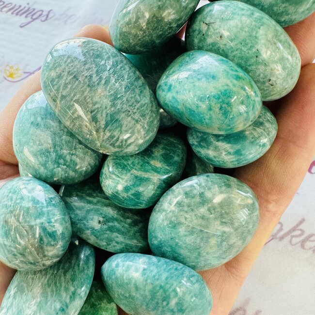 Russian Amazonite Palm Pillow Stones - Small