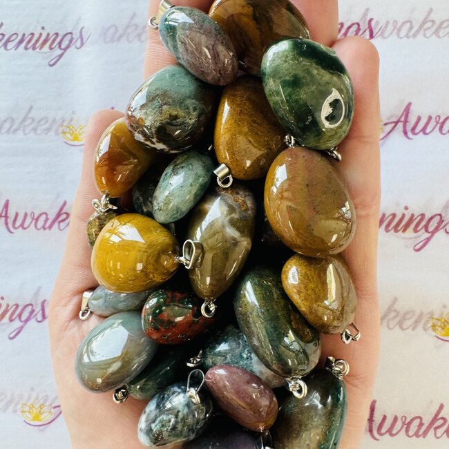 Ocean (Sea Sediment) Jasper Pendants - Tumbled