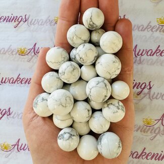 White Howlite (Magnesite) Sphere Orb - Mini (10-15mm)