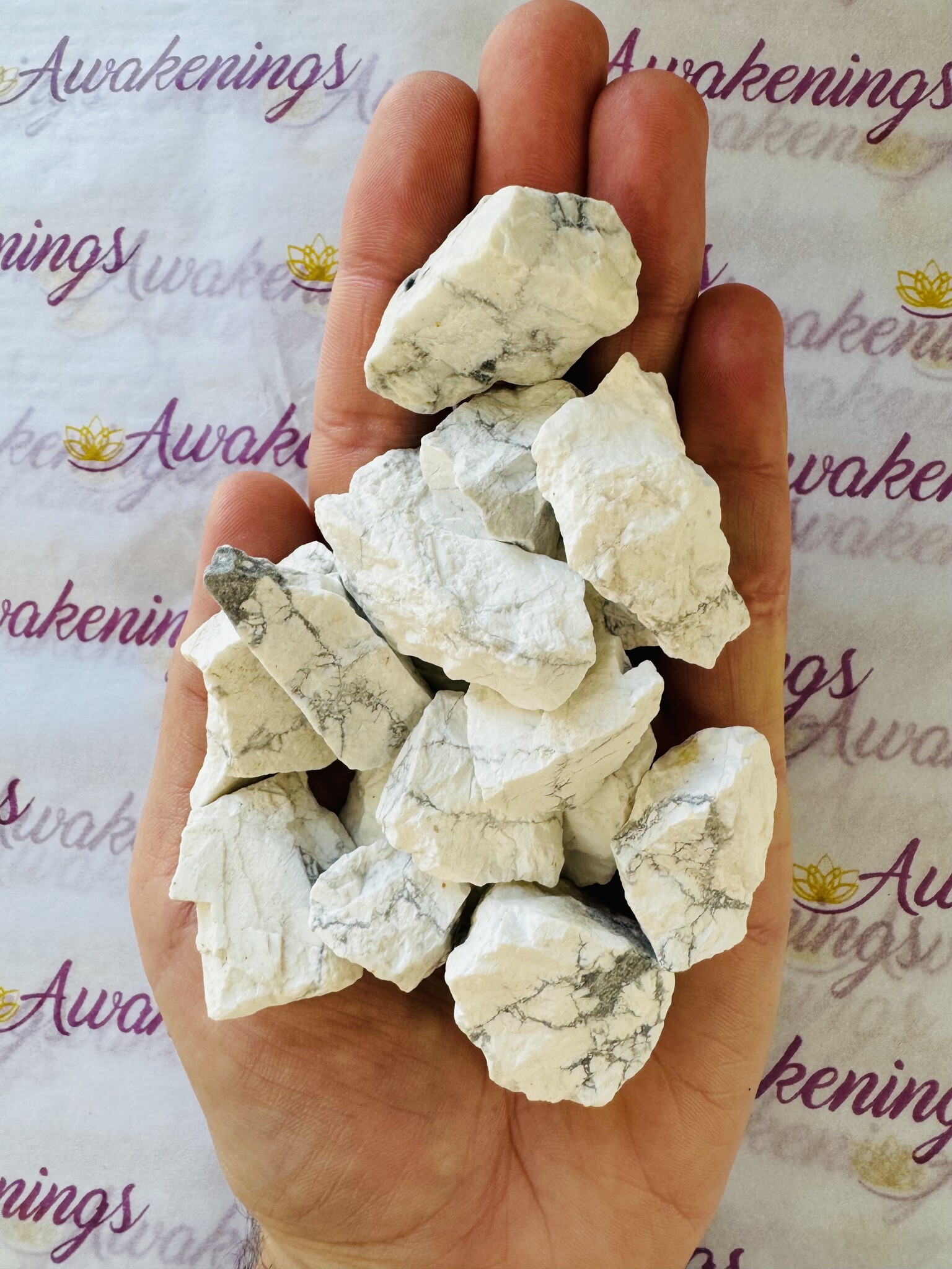 White Howlite (Magnesite) - Rough Raw Natural - Awakenings