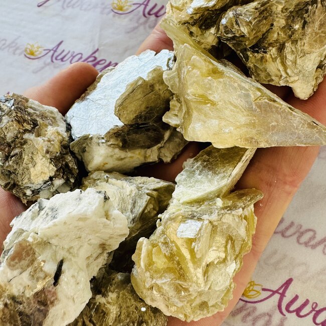 Gold Mica (Muscovite) Clusters - Rough Raw Natural