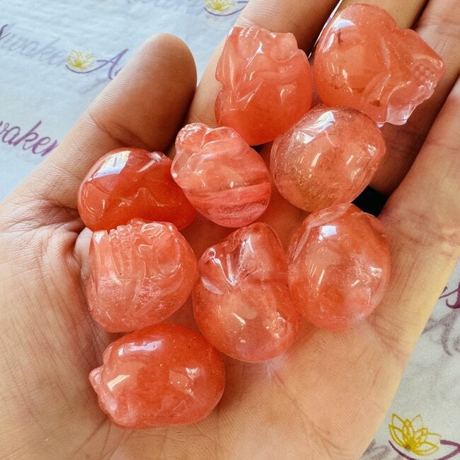 Cherry Quartz Skull - Mini