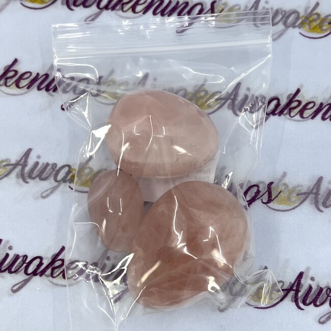 Rose Quartz Yoni Eggs - Set of 3 - Womb Keagle Healing
