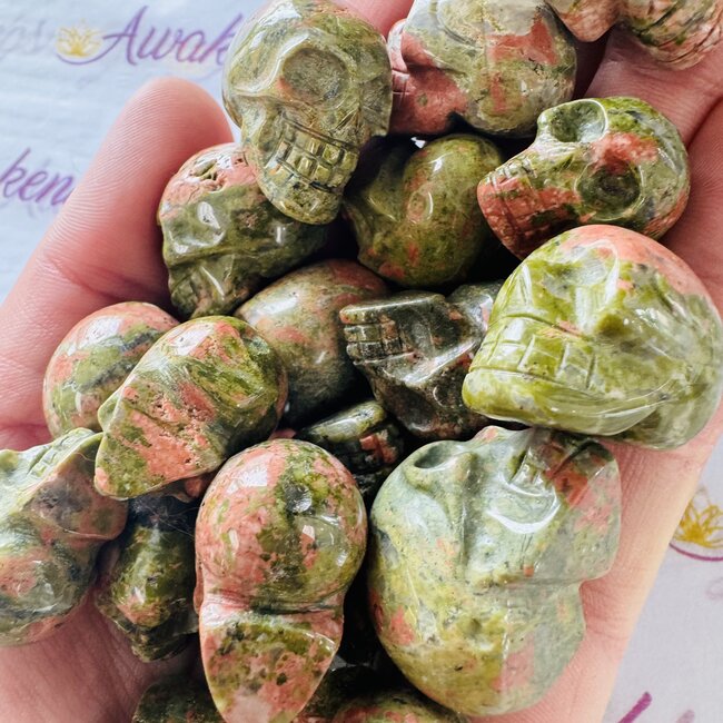Unakite Jasper Skulls - Mini