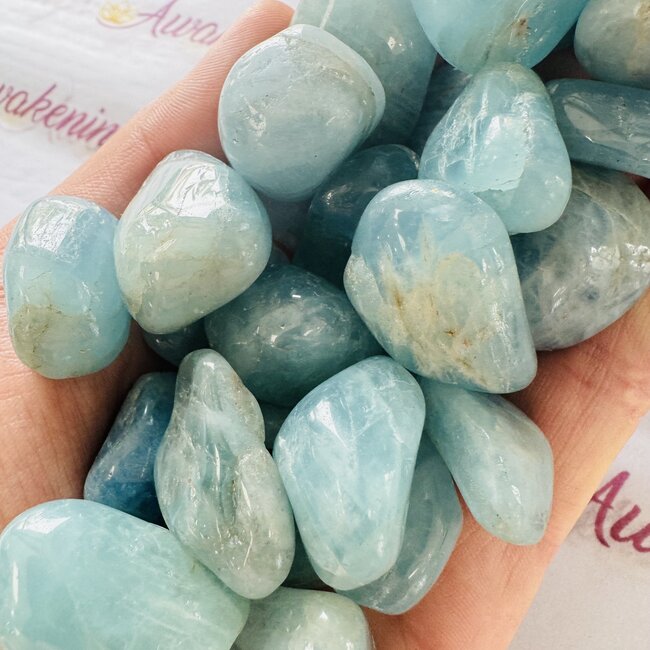 Blue Aquamarine (AA Grade) - Large Tumbled Smooth