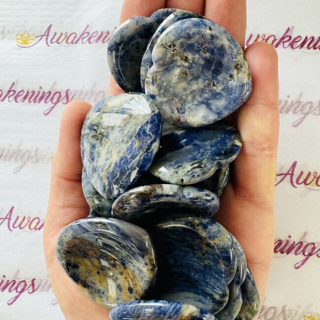 Sodalite Worry (Thumb Fidget Relaxation Pocket) Stones - Hearts