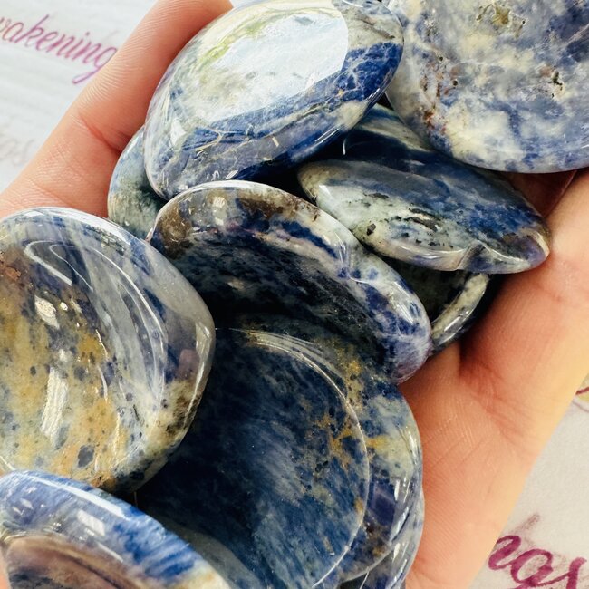 Sodalite Worry (Thumb Fidget Relaxation Pocket) Stones - Hearts