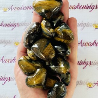 Blue Tigers Eye (Hawks Eye) Hearts - Small