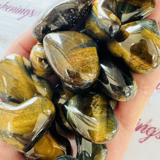 Blue Tigers Eye (Hawks Eye) Hearts - Small